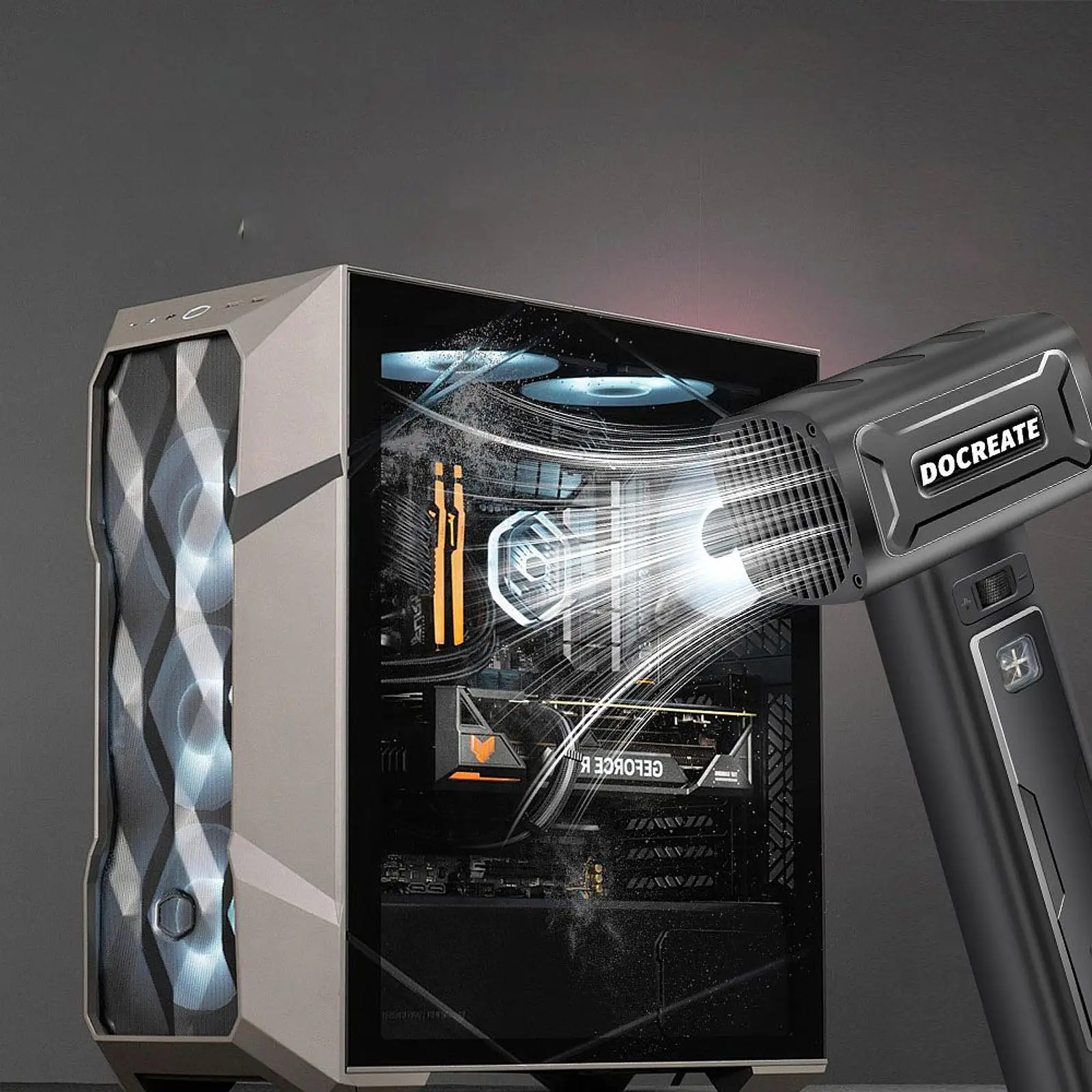 Handheld High Speed Turbofan Versatile 60000RPM Motor Violent Fan for Desktops Window Computer Keyboards Home Cleaning Garages
Handheld High Speed Turbofan Versatile 60000RPM Motor Violent Fan for Desktops Window Computer Keyboards Home Cleaning Garages