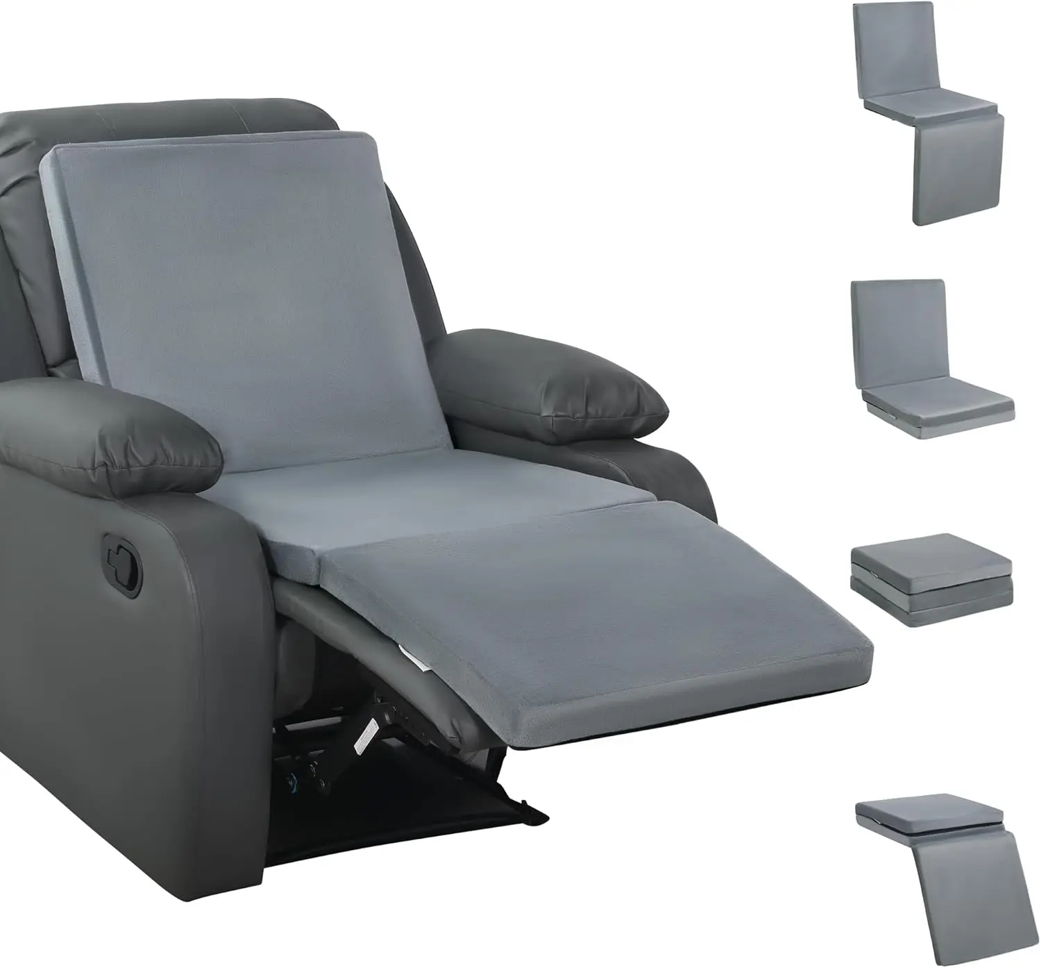 3 in 1 Recliner Seat Cushion with Lumbar Support Pillow and Footrest Adjustable Height Non Slip Foam for Elderly Light Grey
3 in 1 Recliner Seat Cushion with Lumbar Support Pillow and Footrest Adjustable Height Non Slip Foam for Elderly Light Grey