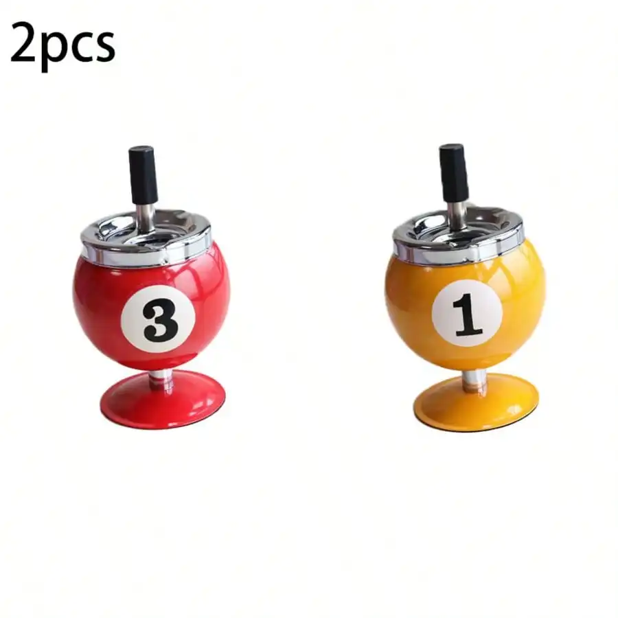Creative Billiards Metal Ashtray With Lid - Anti-Fly Ash, Office & Billiards Decoration| Stylish Smoking Ash Holder, Windproof & Durable Design
Creative Billiards Metal Ashtray With Lid - Anti-Fly Ash, Office & Billiards Decoration| Stylish Smoking Ash Holder, Windproof & Durable Design