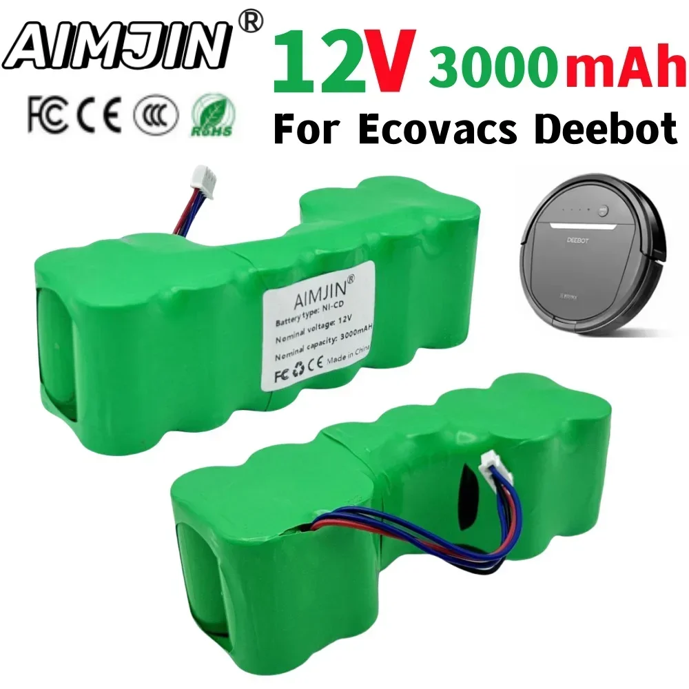 12V NI-CD Replacement Battery for Ecovacs Robotic Vacuum Sweeper DE33 DD35 DE55 DE5G DM88 DG710 DG716 Deebot OZMO 610 901 902
12V NI-CD Replacement Battery for Ecovacs Robotic Vacuum Sweeper DE33 DD35 DE55 DE5G DM88 DG710 DG716 Deebot OZMO 610 901 902
