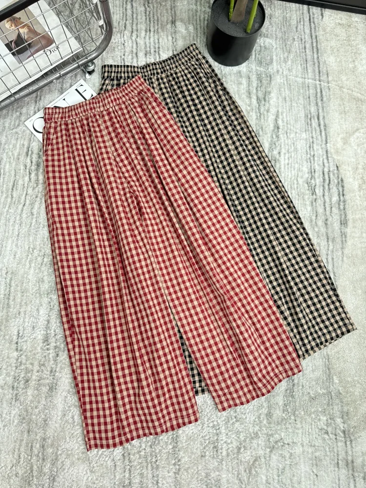 Slimming Plaid Color Woven Elastic Waist Casual Pants for Women Comfortable Breathable Cotton Straight Leg Trousers
Slimming Plaid Color Woven Elastic Waist Casual Pants for Women Comfortable Breathable Cotton Straight Leg Trousers