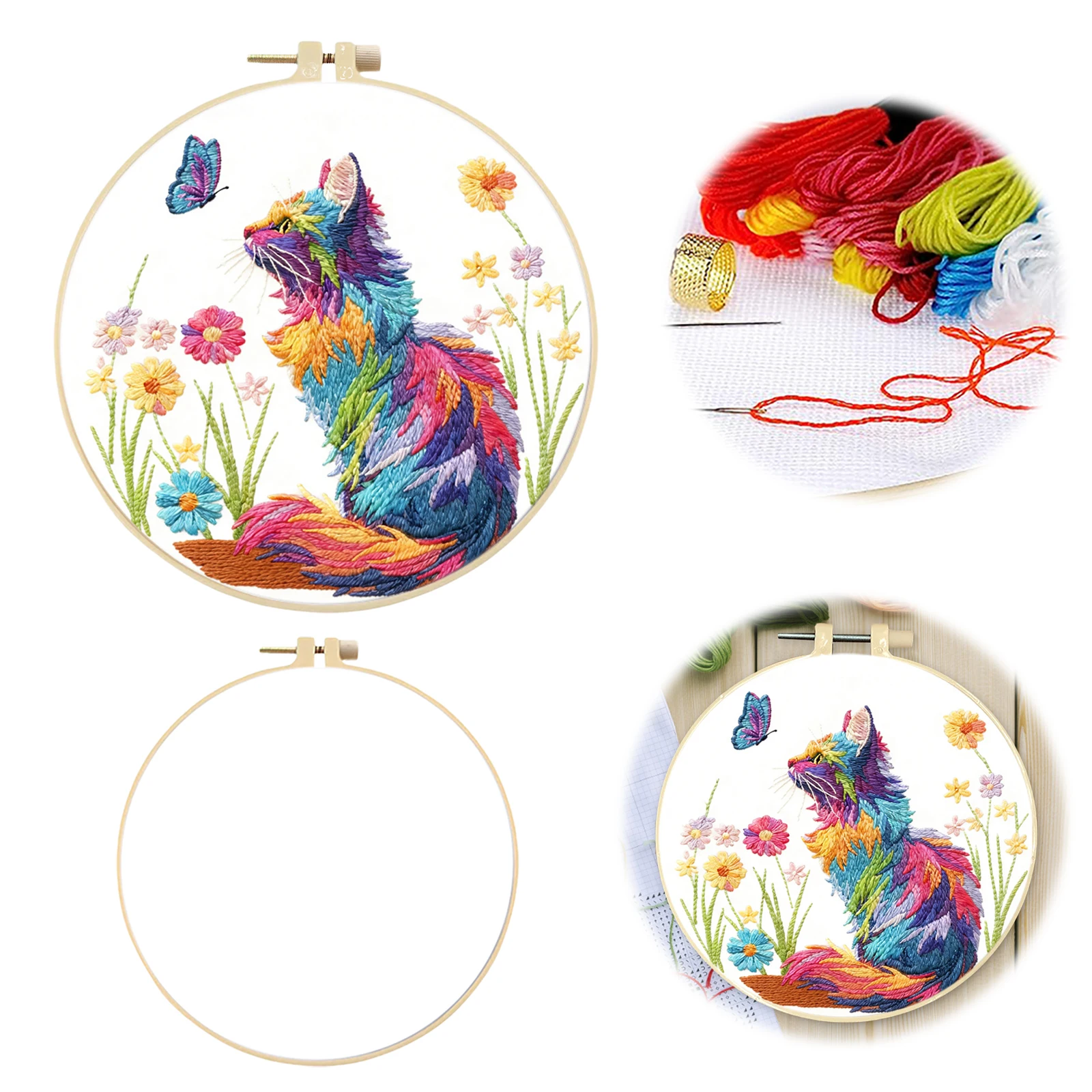 DIY Animal Embroidery Stitches Practice Kit Stamped Handicraft Felt Needlework Needle Felting Kit for Beginners Adult
DIY Animal Embroidery Stitches Practice Kit Stamped Handicraft Felt Needlework Needle Felting Kit for Beginners Adult