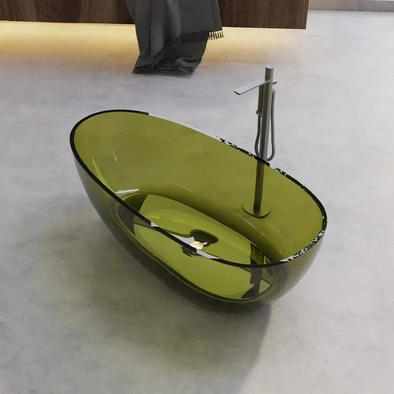 53Crystal bathtub Transparent color resin Thin edge goose egg integrated bathtub Freestanding bathtub
53Crystal bathtub Transparent color resin Thin edge goose egg integrated bathtub Freestanding bathtub