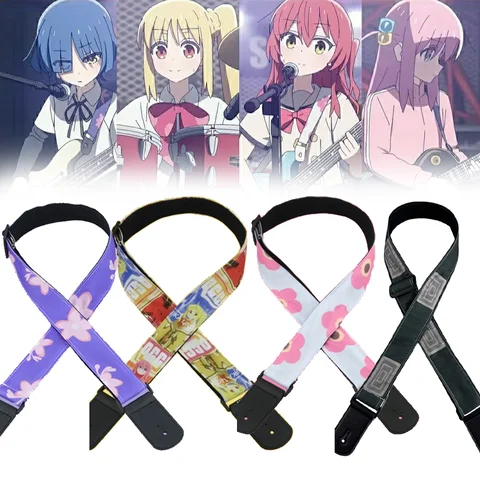 BOCCHI THE ROCK! Yamada Ryo Goto Hitori Cosplay Electric Guitar Strap Wood Guitarra Belt Bass Straps Accessories Ornament Prop