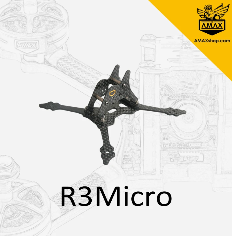 AMAX R3Micro 3inch Light Weight FPV Toothpick Drone Carbon Frame High Quality Whoop Nano RC Race Model Quadcopter Kit Plane
AMAX R3Micro 3inch Light Weight FPV Toothpick Drone Carbon Frame High Quality Whoop Nano RC Race Model Quadcopter Kit Plane