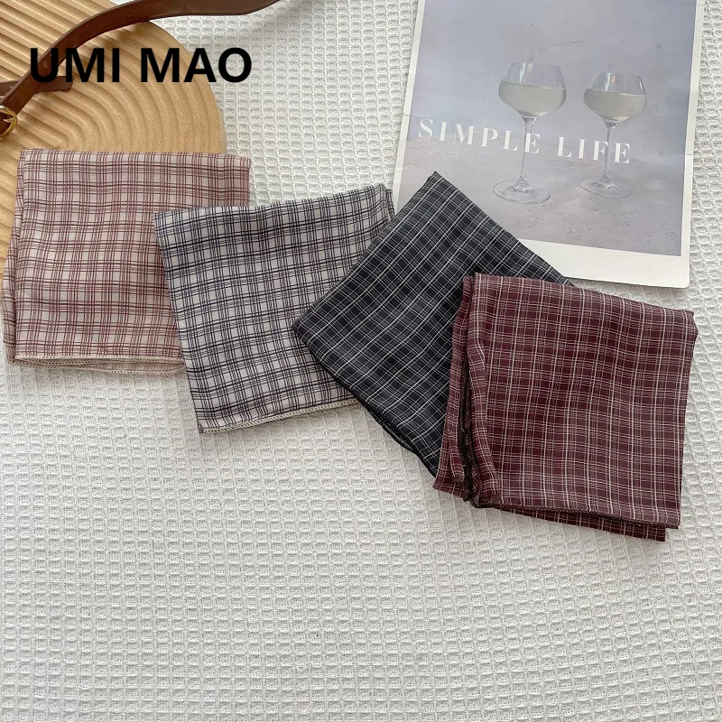Korean-style plaid square scarf for women, thin spring and autumn version, college style, versatile decorative silk scarf,
Korean-style plaid square scarf for women, thin spring and autumn version, college style, versatile decorative silk scarf,