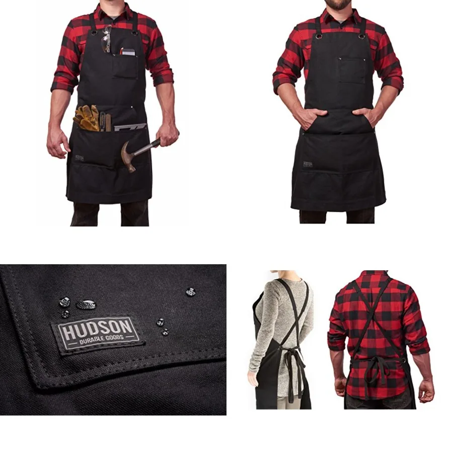 Heavy Duty Waxed Canvas Apron for Men and Women, Adjustable Crossback Work Apron with Tool Pockets, Water-Resistant - Fits up t
Heavy Duty Waxed Canvas Apron for Men and Women, Adjustable Crossback Work Apron with Tool Pockets, Water-Resistant - Fits up t