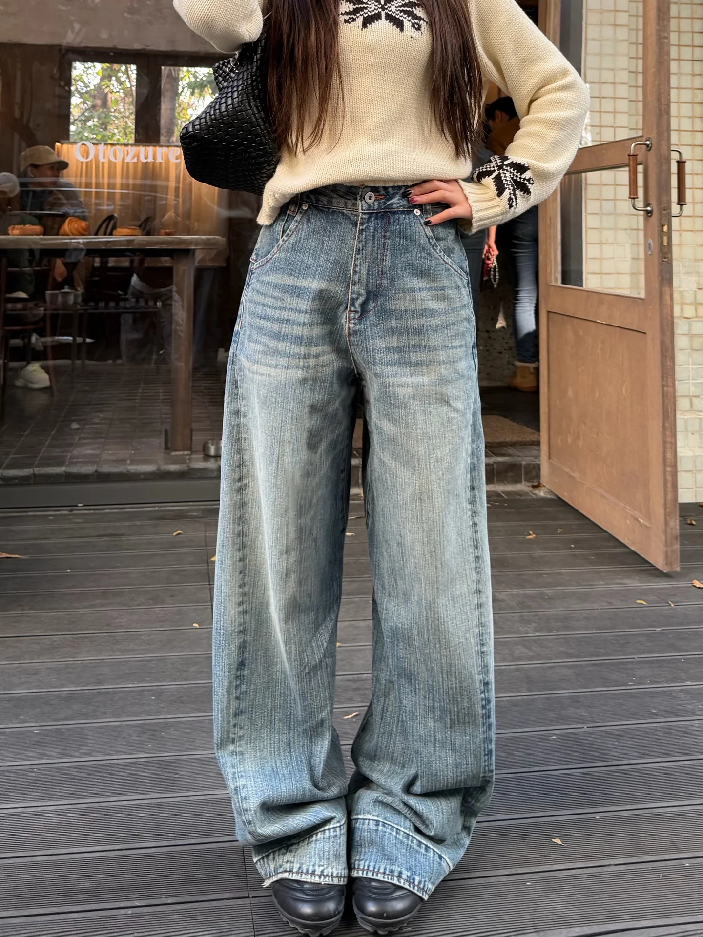 Retro Bamboo Node Flared Jeans Women's Spring Straight Leg Slimming Hoof Pants Five Styles of Starving for Food Jeans
Retro Bamboo Node Flared Jeans Women's Spring Straight Leg Slimming Hoof Pants Five Styles of Starving for Food Jeans