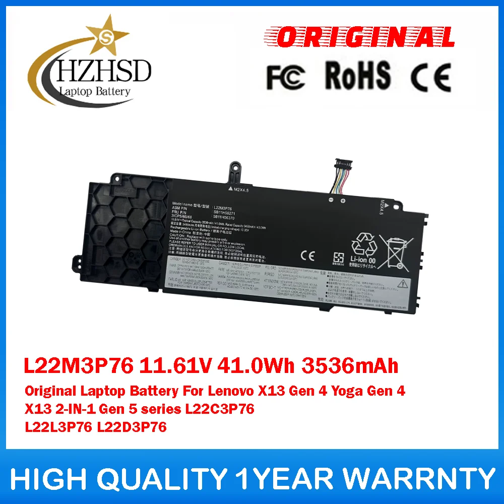 L22M3P76 11,61 В, 41,0 Втч, 3536 мАч, оригинальный аккумулятор для ноутбука Lenovo X13 Gen4 Yoga Gen 4 X13 2-IN-1 Gen5 L22C3P76 L22L3P76 L22D3P76
L22M3P76 11,61 В, 41,0 Втч, 3536 мАч, оригинальный аккумулятор для ноутбука Lenovo X13 Gen4 Yoga Gen 4 X13 2-IN-1 Gen5 L22C3P76 L22L3P76 L22D3P76