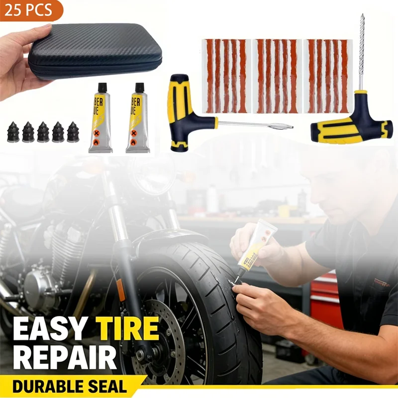 Motorcycle Vacuum Tire Repair Nail Car Tire Repair Tools Kit With EVA Storage Case Car Rubber Tubeless Tire Repair Tool Sets
Motorcycle Vacuum Tire Repair Nail Car Tire Repair Tools Kit With EVA Storage Case Car Rubber Tubeless Tire Repair Tool Sets