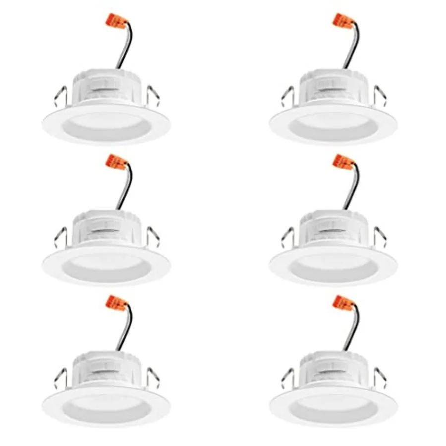 4 Inch LED Recessed Lighting RetroBasics Series LED Downlight Trim Kit Regressed 4" Ceiling Light with 5-in-1 Color 625 Lumens
4 Inch LED Recessed Lighting RetroBasics Series LED Downlight Trim Kit Regressed 4" Ceiling Light with 5-in-1 Color 625 Lumens