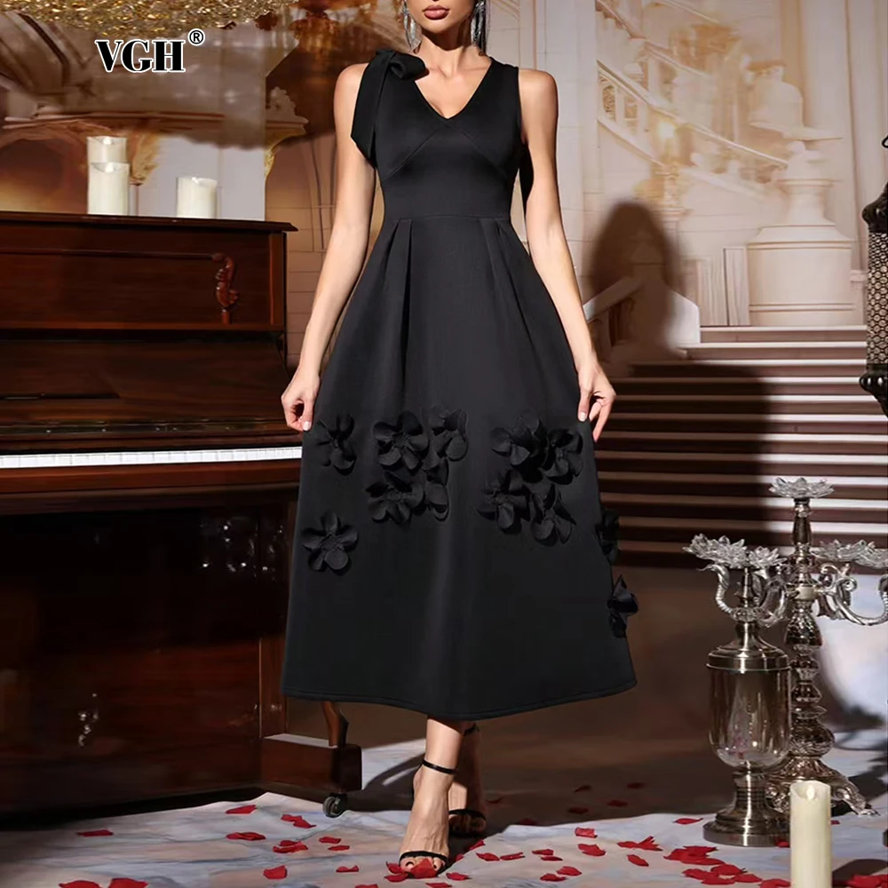 VGH Black Spliced Lace Up Chi Evening Dress for Women V Neck Sleeveless High Waist Patchwork Appliques Long Dresses Female Style
VGH Black Spliced Lace Up Chi Evening Dress for Women V Neck Sleeveless High Waist Patchwork Appliques Long Dresses Female Style