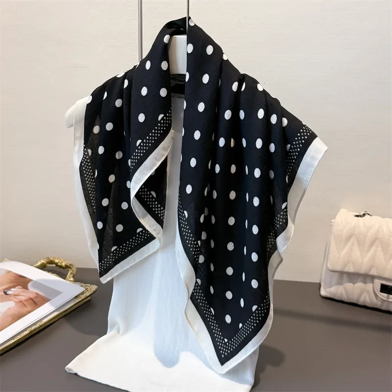 Luxury Polka Dot Print Square Scarf Women Cotton Linen Feeling Hairband Neckerchief Tie Female Headband Foulard
Luxury Polka Dot Print Square Scarf Women Cotton Linen Feeling Hairband Neckerchief Tie Female Headband Foulard