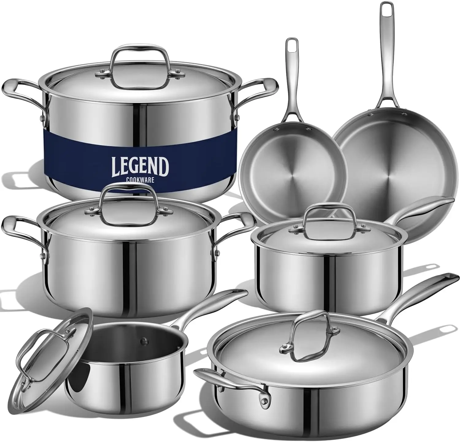 5 Ply Stainless Steel Cookware Set 14 Piece Pots and Pans Set Induction Compatible Oven Safe 800 F Non Toxic No Coatings Built
5 Ply Stainless Steel Cookware Set 14 Piece Pots and Pans Set Induction Compatible Oven Safe 800 F Non Toxic No Coatings Built