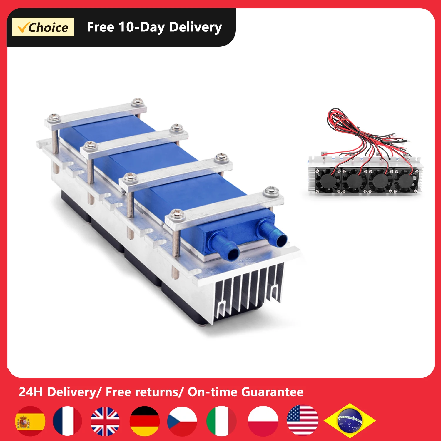 288W Thermoelectric Peltier Refrigeration Cooler 12VDC 30A Semiconductor Cooling System DIY Kit for Air Conditioning Fan
288W Thermoelectric Peltier Refrigeration Cooler 12VDC 30A Semiconductor Cooling System DIY Kit for Air Conditioning Fan