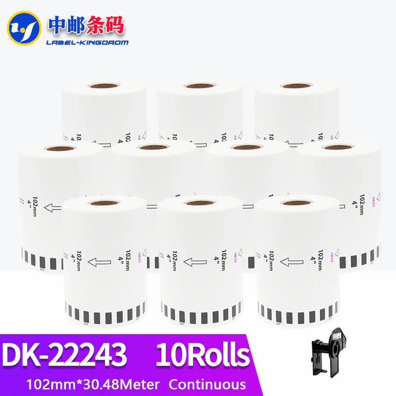 10 Rolls Brother Compatible DK-22243 Label 102mm*30.48M Continuous for QL-1050/1060N Thermal Printer DK-2243
10 Rolls Brother Compatible DK-22243 Label 102mm*30.48M Continuous for QL-1050/1060N Thermal Printer DK-2243