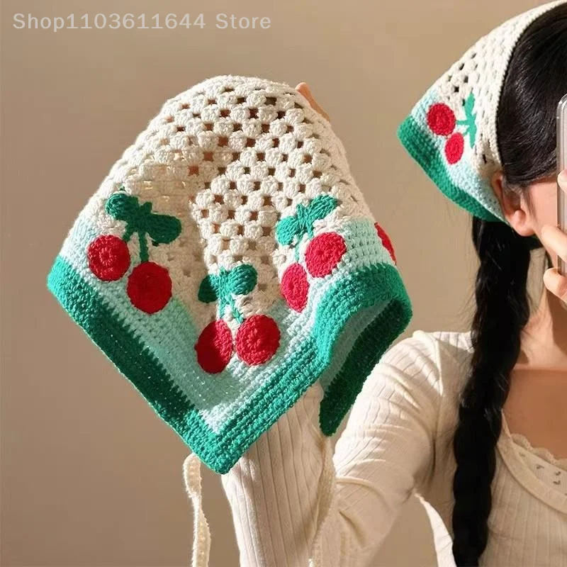 Elegant Knitted Triangle Scarf Headband For Women Fashion Cherry Pattern Hair Band Headscarf Hair Accessories Skirt Butt Curtain
Elegant Knitted Triangle Scarf Headband For Women Fashion Cherry Pattern Hair Band Headscarf Hair Accessories Skirt Butt Curtain