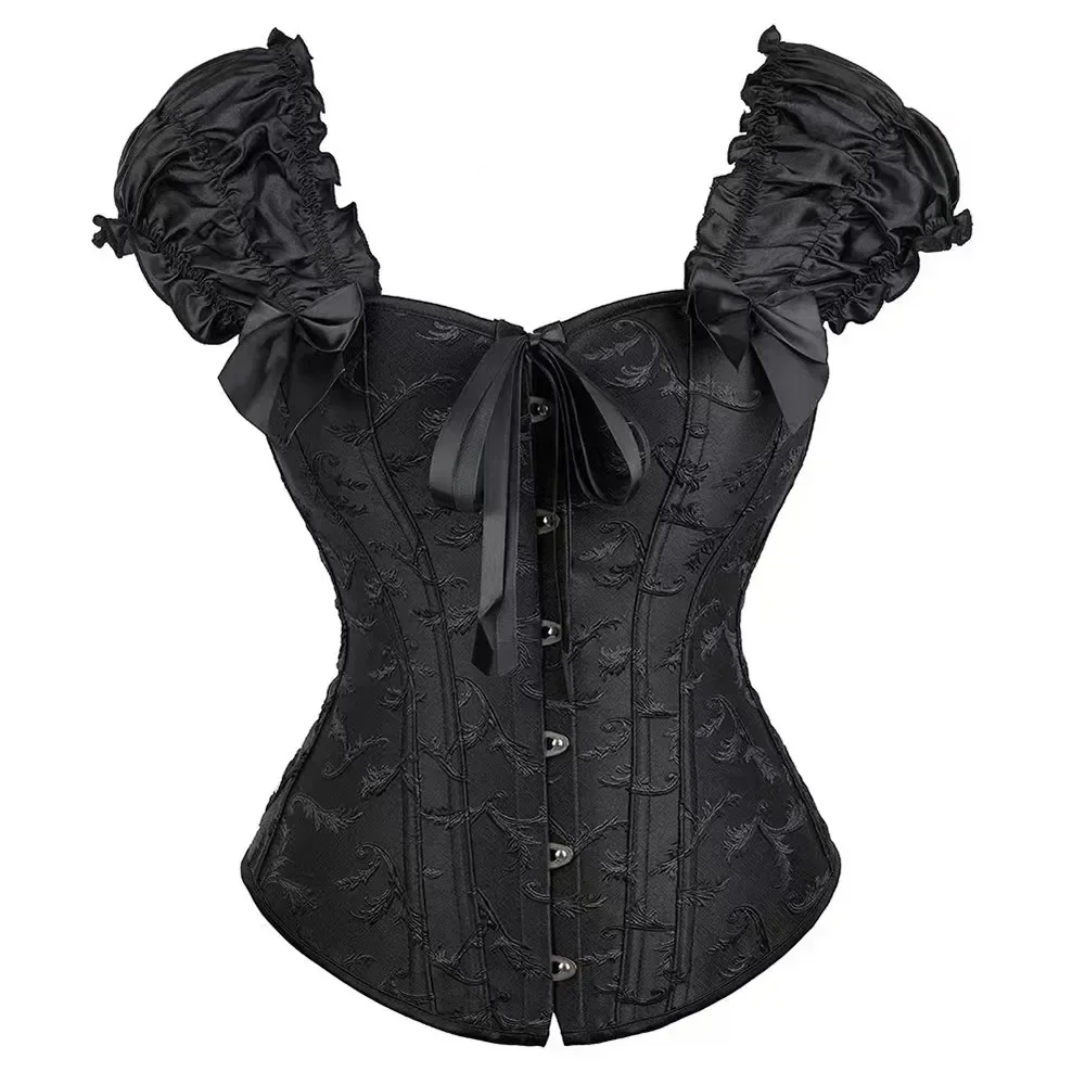 Black Corsets and Bustiers for Women Vintage Gothic Lace-up Vest Overbust White Corset Ruffled Shoulder Straps Elegant Bodices
Black Corsets and Bustiers for Women Vintage Gothic Lace-up Vest Overbust White Corset Ruffled Shoulder Straps Elegant Bodices