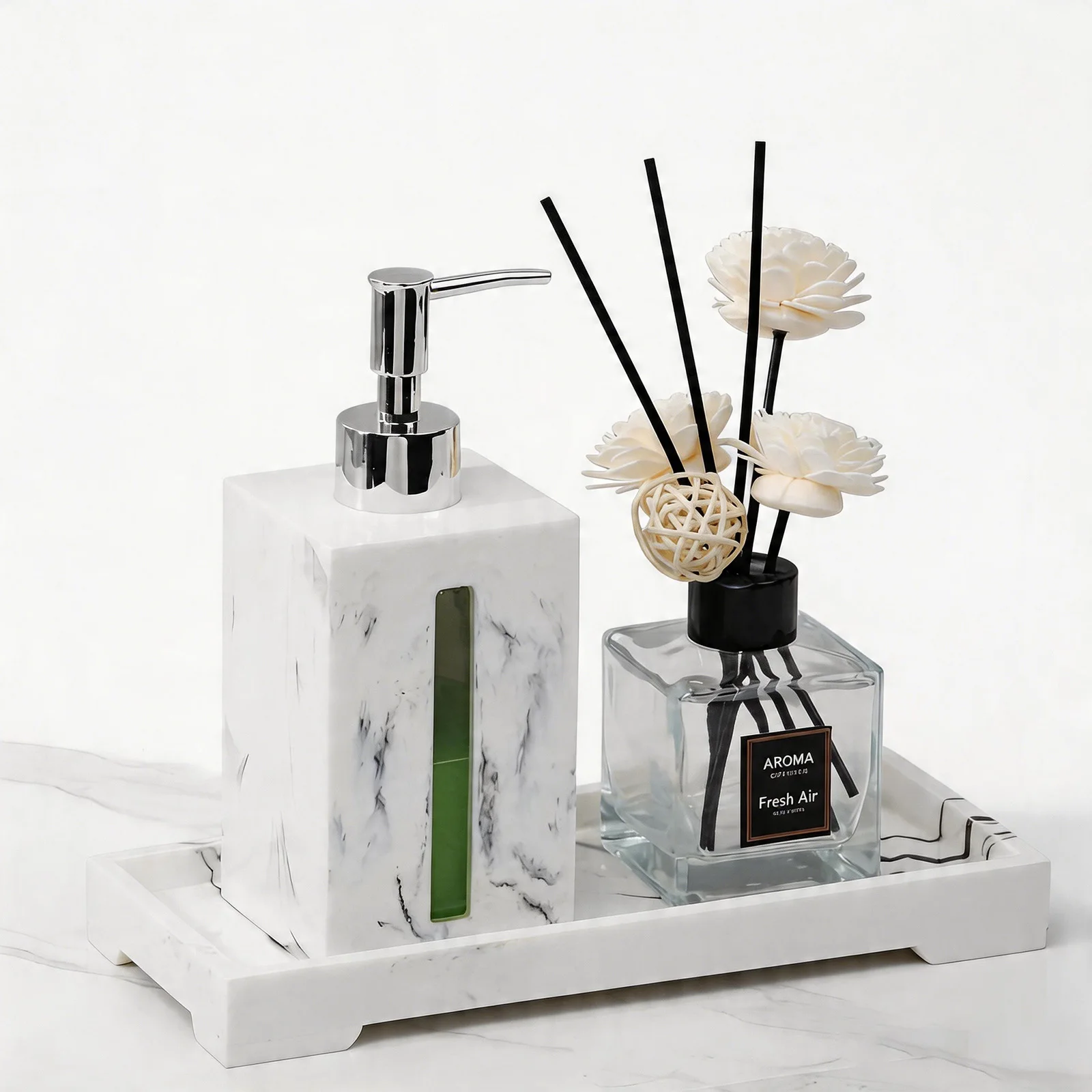 Hand Sanitizer Bottle Resin Light Luxury Refillable Liquid Hand Soap Jar with Tray Nordic Style Bathroom Accessories Set
Hand Sanitizer Bottle Resin Light Luxury Refillable Liquid Hand Soap Jar with Tray Nordic Style Bathroom Accessories Set