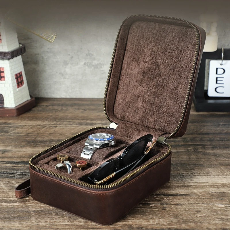 Retro Cowhide Multi-functional L Travel Portable Glasses Watch Jewelry Storage Box Anti-drop Genuine Leather Watch Box
Retro Cowhide Multi-functional L Travel Portable Glasses Watch Jewelry Storage Box Anti-drop Genuine Leather Watch Box