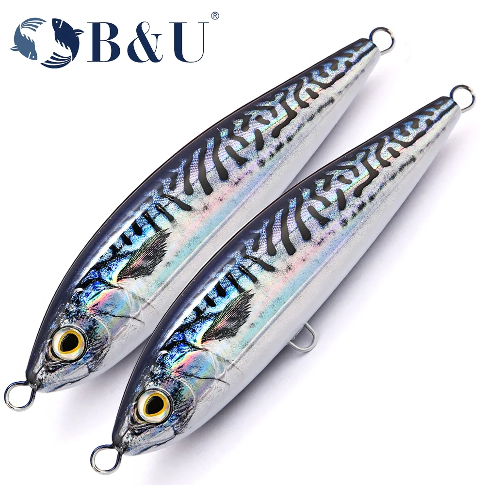 B&U Floating Fishing Lure 3D Printing Sea Stickbait Pencil Lure Top Water GT Fishing Saltwater Stick Artificial Bait 
B&U Floating Fishing Lure 3D Printing Sea Stickbait Pencil Lure Top Water GT Fishing Saltwater Stick Artificial Bait