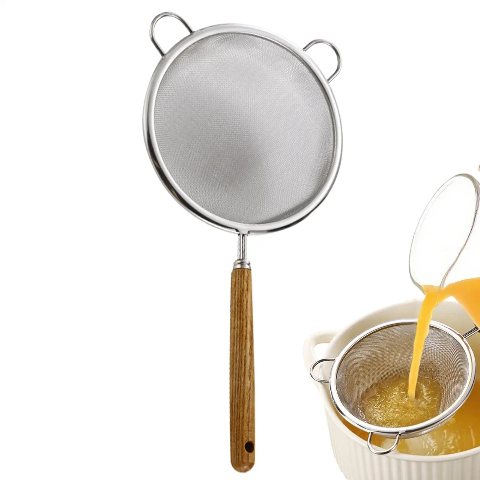 Stainless Steel Wire Fine Mesh Oil Strainer Flour Colander Sieve Sifter Pastry With Handle Baking Tools Kitchen Accessories
Stainless Steel Wire Fine Mesh Oil Strainer Flour Colander Sieve Sifter Pastry With Handle Baking Tools Kitchen Accessories