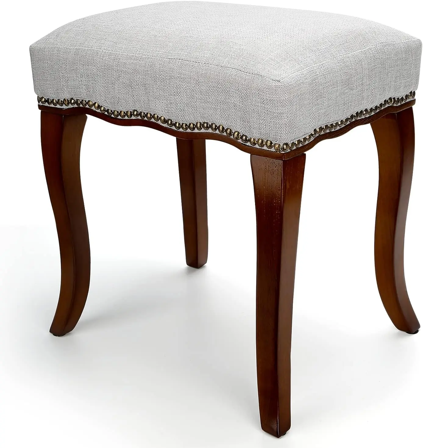 Vanity Stool With Cabriole Legs,Makeup Dressing Stool,Burnished Natural Oak Wood With Nail Head Trim (Brown)
Vanity Stool With Cabriole Legs,Makeup Dressing Stool,Burnished Natural Oak Wood With Nail Head Trim (Brown)
