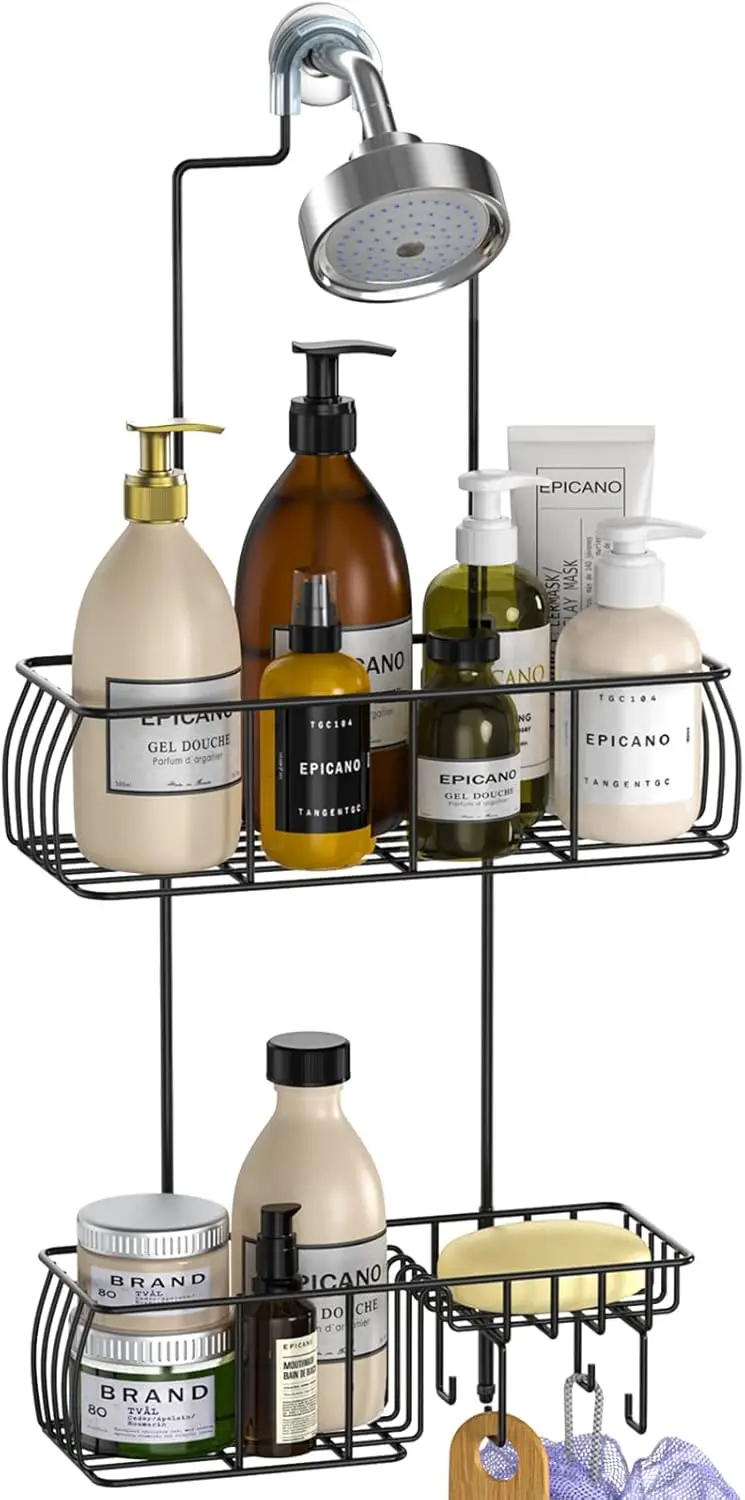 Anti-Swing Shower Caddy, Rustproof Hanging Organizer with Hooks for Towels & Sponge, Matte Black
Anti-Swing Shower Caddy, Rustproof Hanging Organizer with Hooks for Towels & Sponge, Matte Black