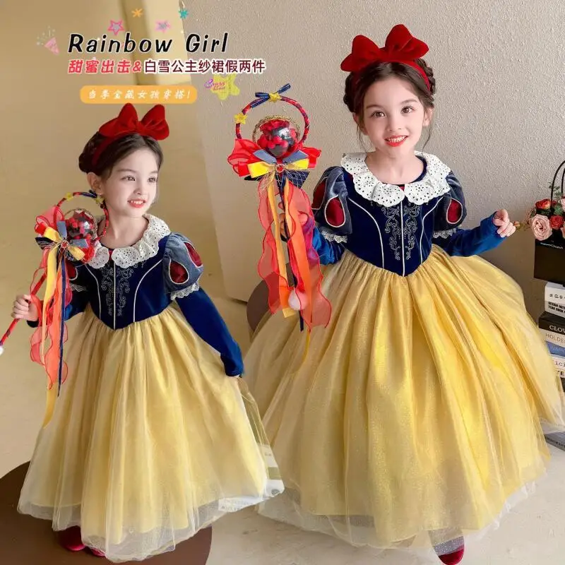 Cartoon Disney Snow White Kids Lolita Dress Anime Spring Girls Children New Fashion Sweet Cute Princess Dress Puffy Gauze Skirt
Cartoon Disney Snow White Kids Lolita Dress Anime Spring Girls Children New Fashion Sweet Cute Princess Dress Puffy Gauze Skirt