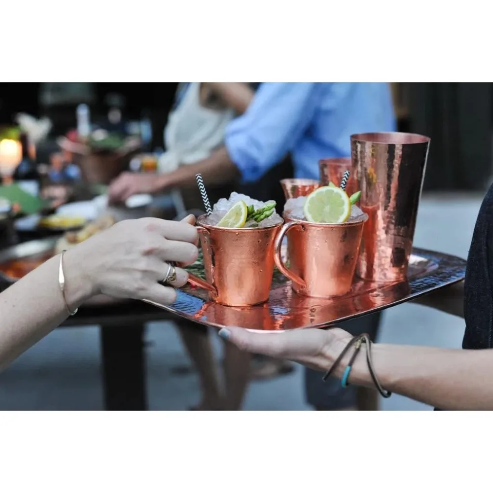 Moscow Mule Mug | Set of 4, 18 oz Capacity | Copper Handle | 100% Pure Copper, Heavy Gauge, Hand Hammered
Moscow Mule Mug | Set of 4, 18 oz Capacity | Copper Handle | 100% Pure Copper, Heavy Gauge, Hand Hammered