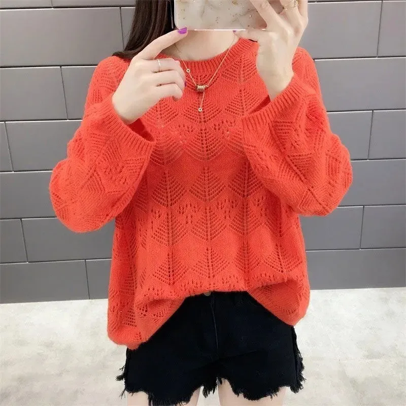 Spring Autumn Clothes Hollow Out Knitting Crew Neck Pullover Jacket 2022 New Korean Version Light Thin Women's sweater Smock
Spring Autumn Clothes Hollow Out Knitting Crew Neck Pullover Jacket 2022 New Korean Version Light Thin Women's sweater Smock