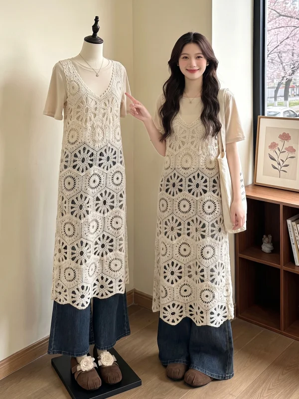 Bohemian Style Hook Embroidery Long Vest Women's Summer New plus Size Fat MM Top Two-Piece Set Mid-Length Short Sleeve round ...
Bohemian Style Hook Embroidery Long Vest Women's Summer New plus Size Fat MM Top Two-Piece Set Mid-Length Short Sleeve round ...