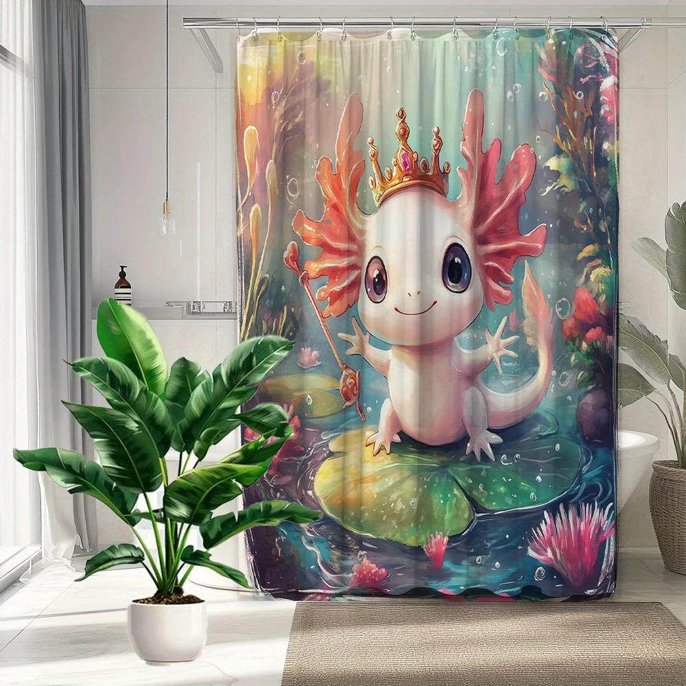 Занавеска для душа Fun Crown Mexican Axolotl — креативный акварельный стиль, декор для ванны из полиэстера, 12 крючков, разделитель для ванны
Занавеска для душа Fun Crown Mexican Axolotl — креативный акварельный стиль, декор для ванны из полиэстера, 12 крючков, разделитель для ванны