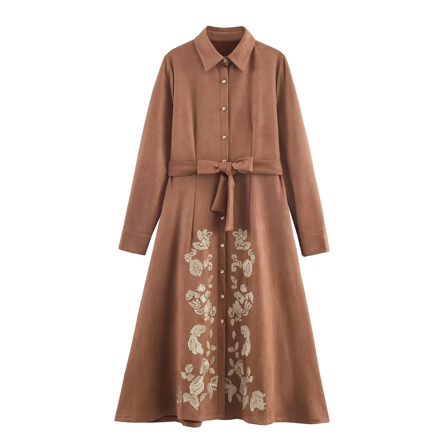 Withered 2026 Spring New European And American Style Collection Waist Single Breasted Embroidered Shirt Dress
Withered 2026 Spring New European And American Style Collection Waist Single Breasted Embroidered Shirt Dress