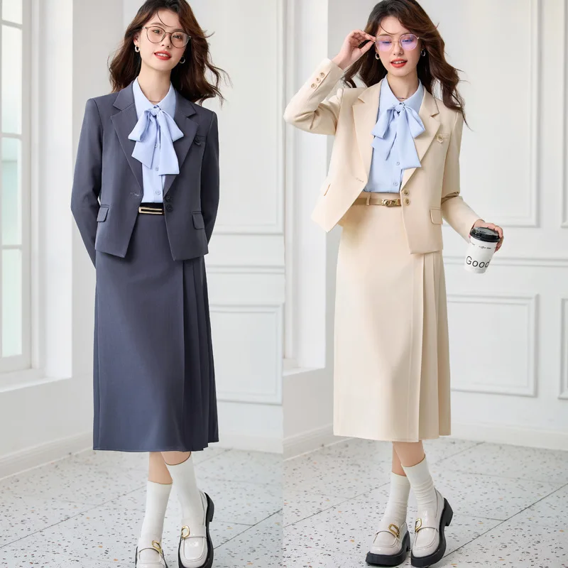 Gray women's suit set for spring and autumn, new high-end style for college student interviews, commuting formal wear, petite si
Gray women's suit set for spring and autumn, new high-end style for college student interviews, commuting formal wear, petite si