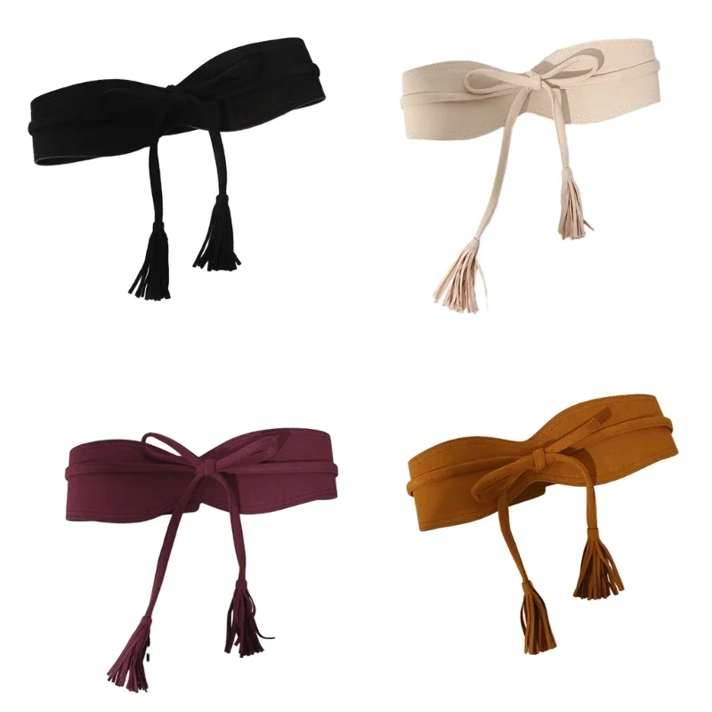 Women Stretchy Belt with Tassels Elegant Wide Corset Self-Tie Rope Waist Belt R7RF
Women Stretchy Belt with Tassels Elegant Wide Corset Self-Tie Rope Waist Belt R7RF