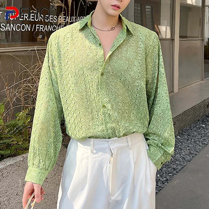 PFHQ Hollow Out Loose Shirts Men's Fashion Breathable Turn-down Collar Light Luxury Comfortable Popular Summer Tops New 21Z4223
PFHQ Hollow Out Loose Shirts Men's Fashion Breathable Turn-down Collar Light Luxury Comfortable Popular Summer Tops New 21Z4223