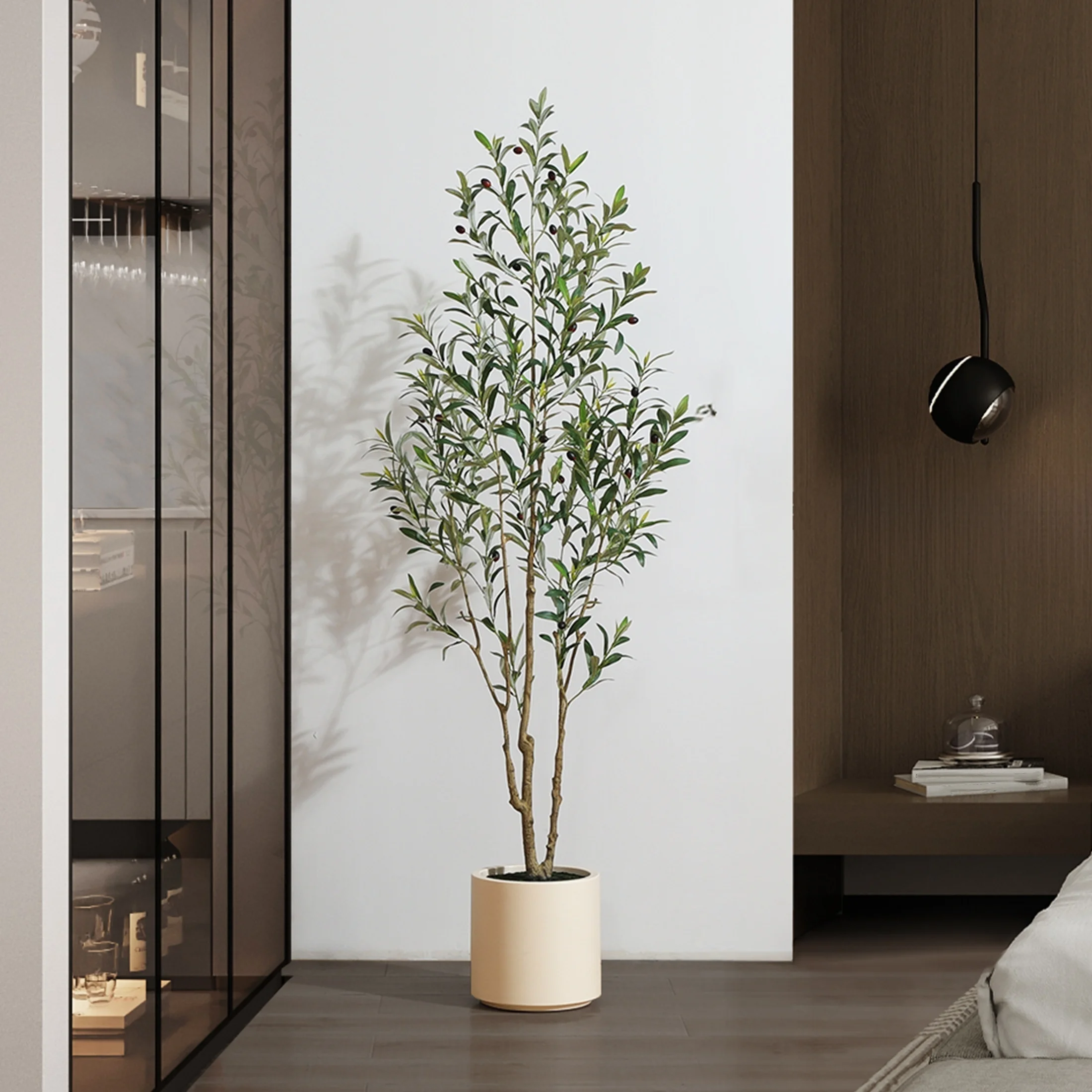 Large Artificial Olive Tree with Multi-Trunk, Realistic Silk-like Leaves & Fruits in Beige Planter - Indoor/Outdoor Fake Olive T
Large Artificial Olive Tree with Multi-Trunk, Realistic Silk-like Leaves & Fruits in Beige Planter - Indoor/Outdoor Fake Olive T