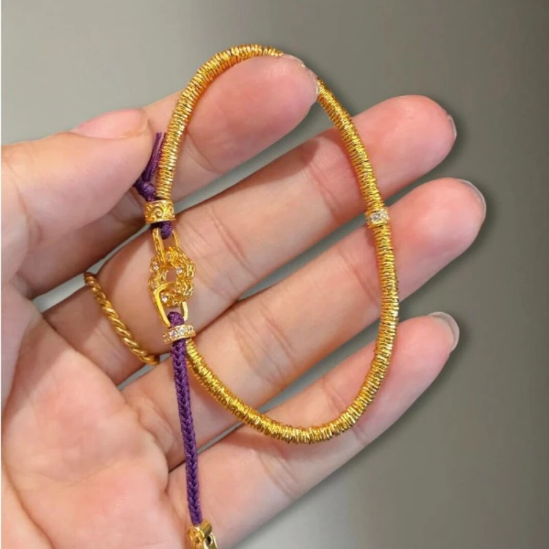 Nine Purple Fire Coiled Wealth Bracelet, Gold Beads Formless Buddha Flower, Handmade Braided Rope, Lucky Amulet Gift for Women
Nine Purple Fire Coiled Wealth Bracelet, Gold Beads Formless Buddha Flower, Handmade Braided Rope, Lucky Amulet Gift for Women