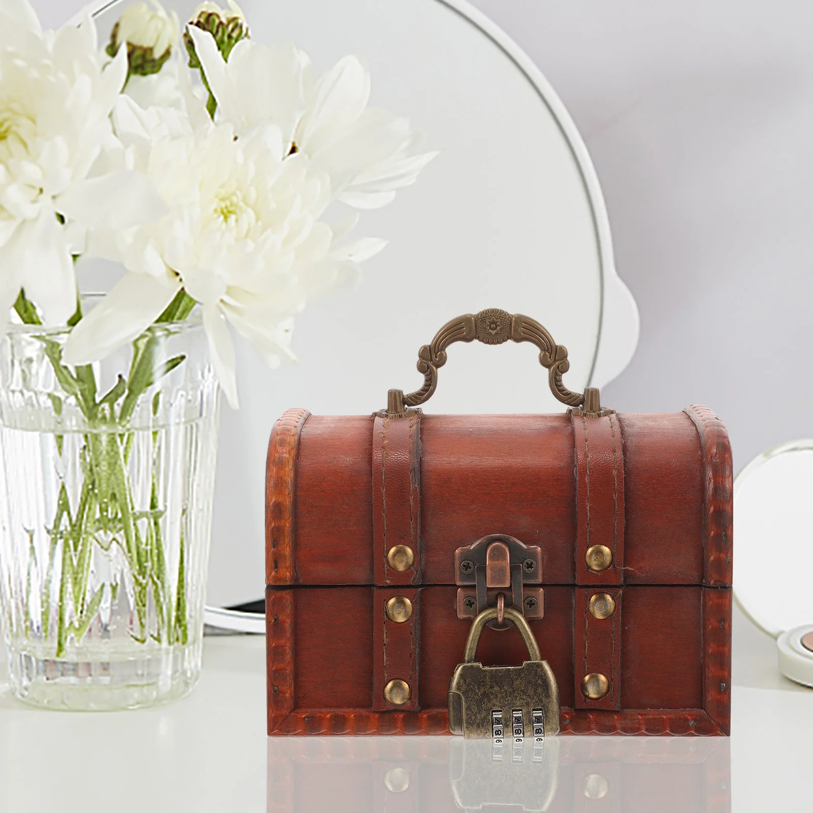 Wood Jewelry Box with Lock Vintage Retro Jewelry Organizer for Rings Earrings Necklaces Bracelets Small Trinket Storage Box
Wood Jewelry Box with Lock Vintage Retro Jewelry Organizer for Rings Earrings Necklaces Bracelets Small Trinket Storage Box