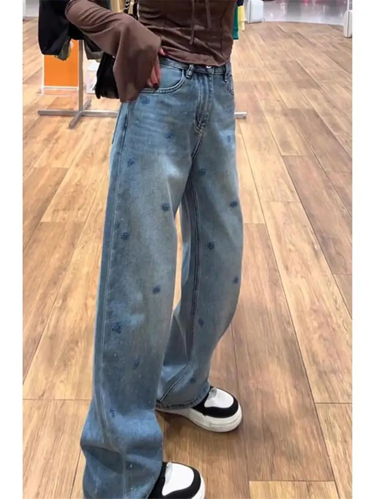 Slim Straight Embroidered Denim Jeans Women's Spring Summer New plus Size Fat MM High Waist Slimming Wide Leg Pants
Slim Straight Embroidered Denim Jeans Women's Spring Summer New plus Size Fat MM High Waist Slimming Wide Leg Pants