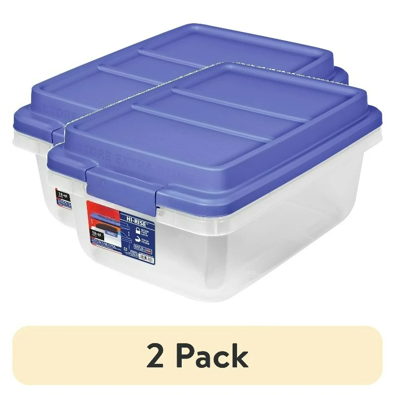 (2 pack) HI-RISE 18 Quart Small Latching Storage Bin, Clear Plastic Storage Container with Latch HI-RISE Lid, Blue
(2 pack) HI-RISE 18 Quart Small Latching Storage Bin, Clear Plastic Storage Container with Latch HI-RISE Lid, Blue