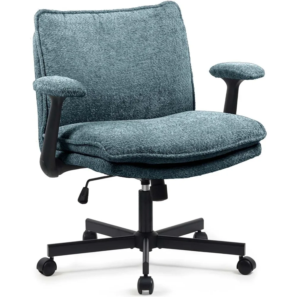Cross Legged Office Chair, Upholstered Criss Cross Desk Chair with Wheels and Flip-Up Armrests, Wide Seat Chair for Home Office
Cross Legged Office Chair, Upholstered Criss Cross Desk Chair with Wheels and Flip-Up Armrests, Wide Seat Chair for Home Office