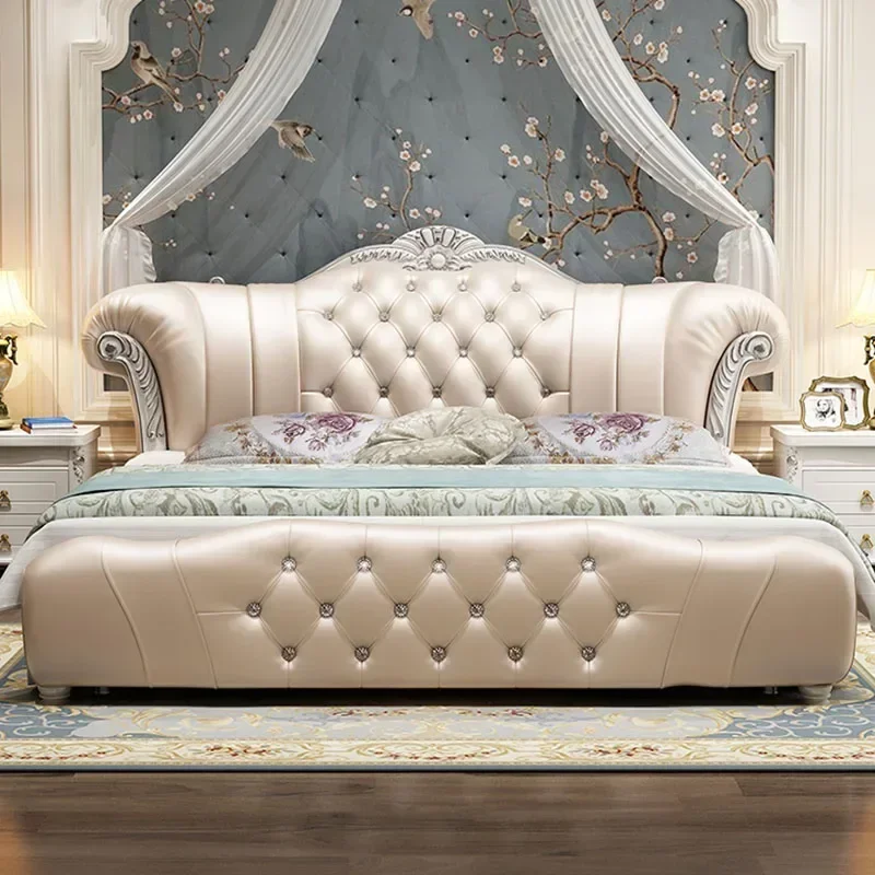 Wood Modern Bed Luxury Leather Classic Wedding Bed European Confortable Safe Camas De Matrimonio Dormitorio Bedroom Furniture
Wood Modern Bed Luxury Leather Classic Wedding Bed European Confortable Safe Camas De Matrimonio Dormitorio Bedroom Furniture