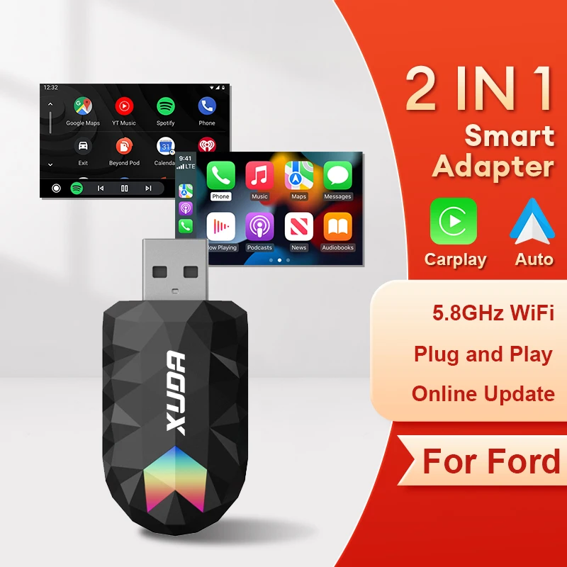 2024XUDA 2in1 Wireless CarPlay Android Auto Box Automatic Connection For Ford F150 Explorer BRONCO Maverick Escape Edge Mustang
2024XUDA 2in1 Wireless CarPlay Android Auto Box Automatic Connection For Ford F150 Explorer BRONCO Maverick Escape Edge Mustang