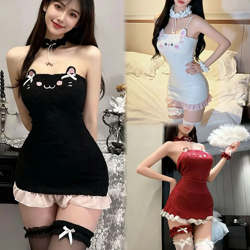 Plus Size Anime Maid Girl Cute Cat Red And White Plush Tight Dress Christmas Uniform Cosplay Costume New Year Nightdress Outfits
Plus Size Anime Maid Girl Cute Cat Red And White Plush Tight Dress Christmas Uniform Cosplay Costume New Year Nightdress Outfits