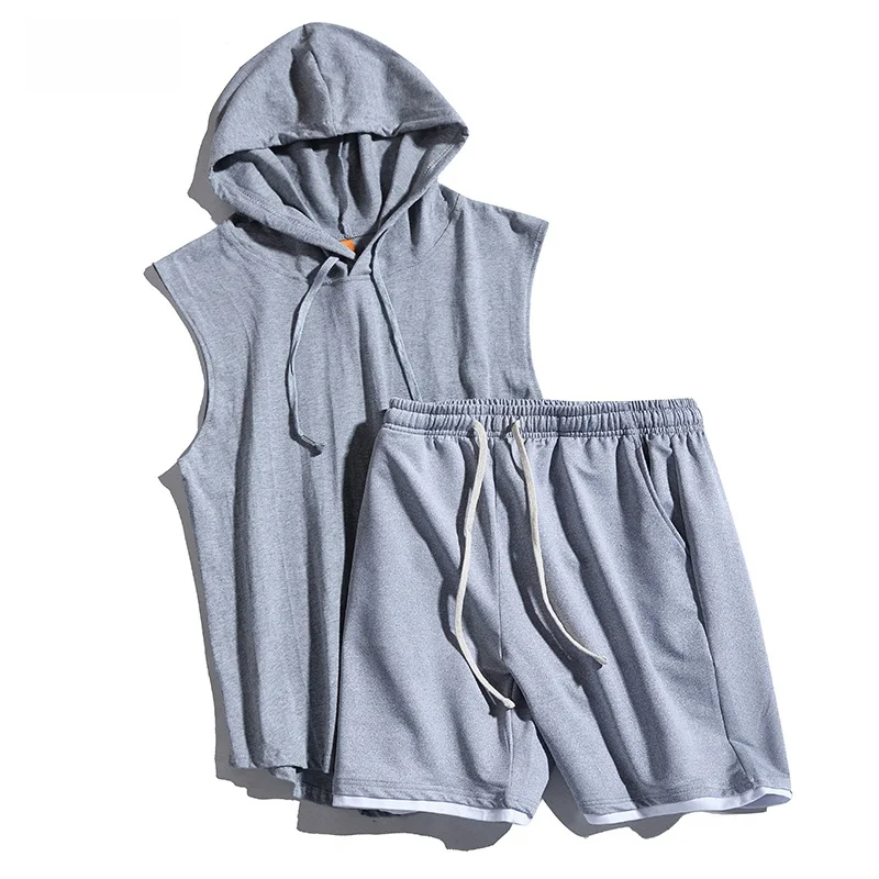 Casual Loose Fit Baskeall Fitn Set Pure Color Hoodie Vest And orts Summer Two Piece Trendy Youth Cotton Sportswear
Casual Loose Fit Baskeall Fitn Set Pure Color Hoodie Vest And orts Summer Two Piece Trendy Youth Cotton Sportswear