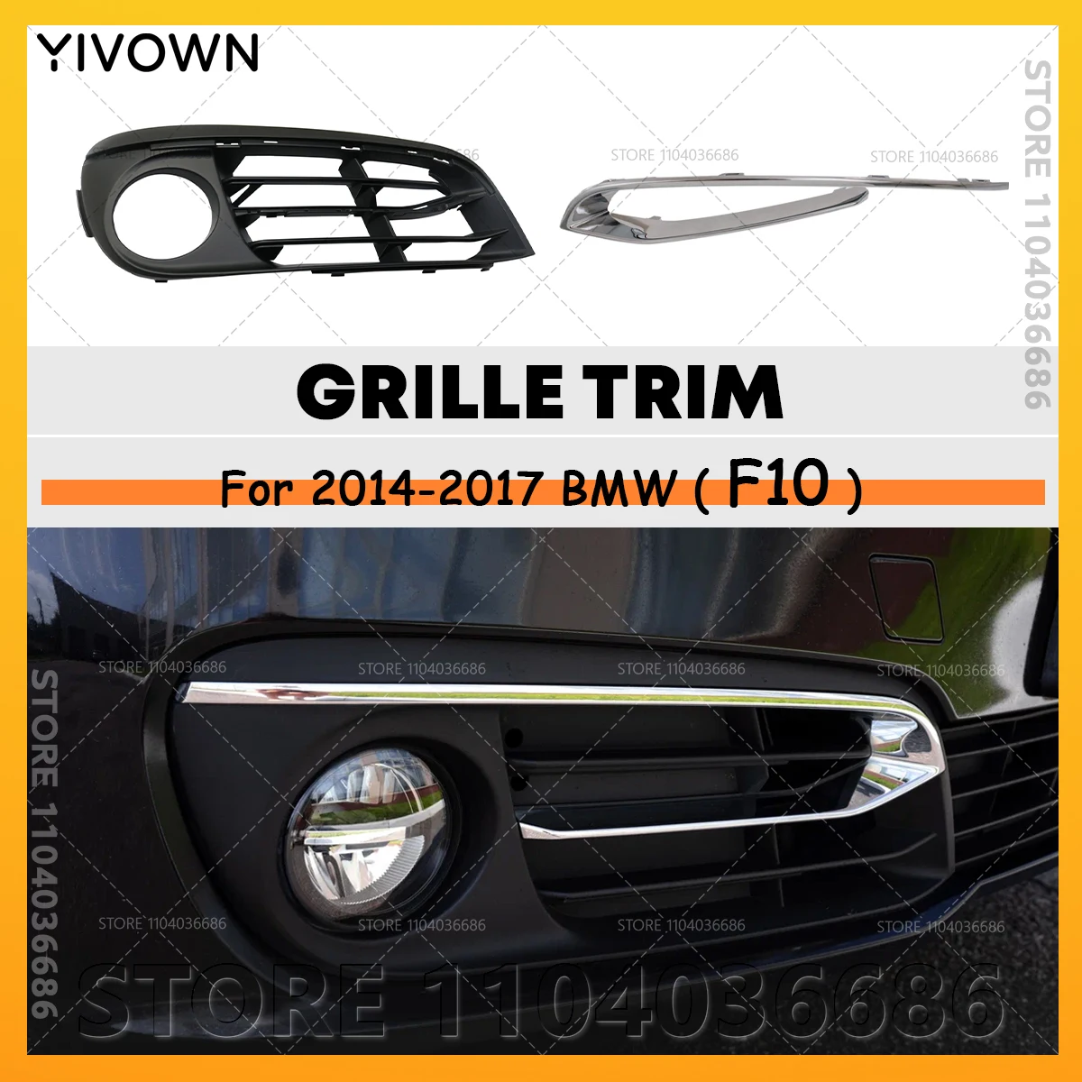For 2014 2015 2016 2017 F10 BMW 528i 535i 550i Front Bumper Fog Light Cover Air Inlet Grille Trim 51117331731 51117331732
For 2014 2015 2016 2017 F10 BMW 528i 535i 550i Front Bumper Fog Light Cover Air Inlet Grille Trim 51117331731 51117331732