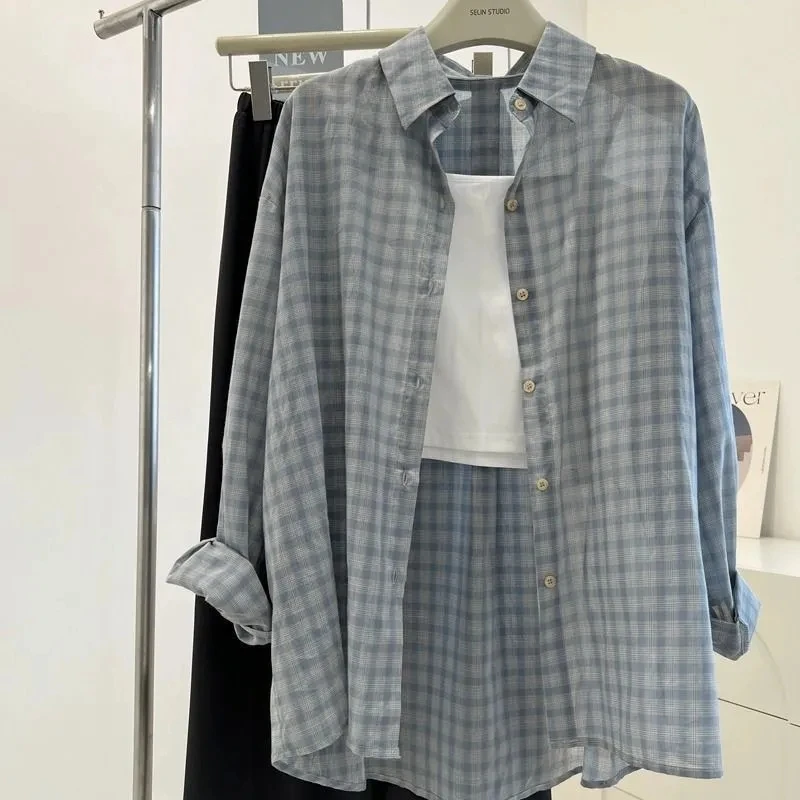 2025 New Thin Shirt For Women French Shirt Top Loose Plaid Sun Protection Shirt Female Summer Loose Plus Size Cardigan Coat
2025 New Thin Shirt For Women French Shirt Top Loose Plaid Sun Protection Shirt Female Summer Loose Plus Size Cardigan Coat