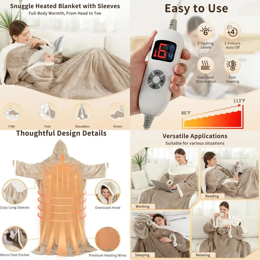 Heated Blanket with 6 Temperature Settings, Auto-Off, 50x70 Light Beige for Women & Grandmas
Heated Blanket with 6 Temperature Settings, Auto-Off, 50x70 Light Beige for Women & Grandmas